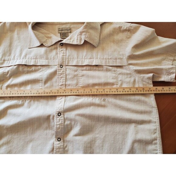 Vintage Scandia Woods Shirt Mens Size XL Button Up Short Sleeve Ivory Color - Picture 12 of 13